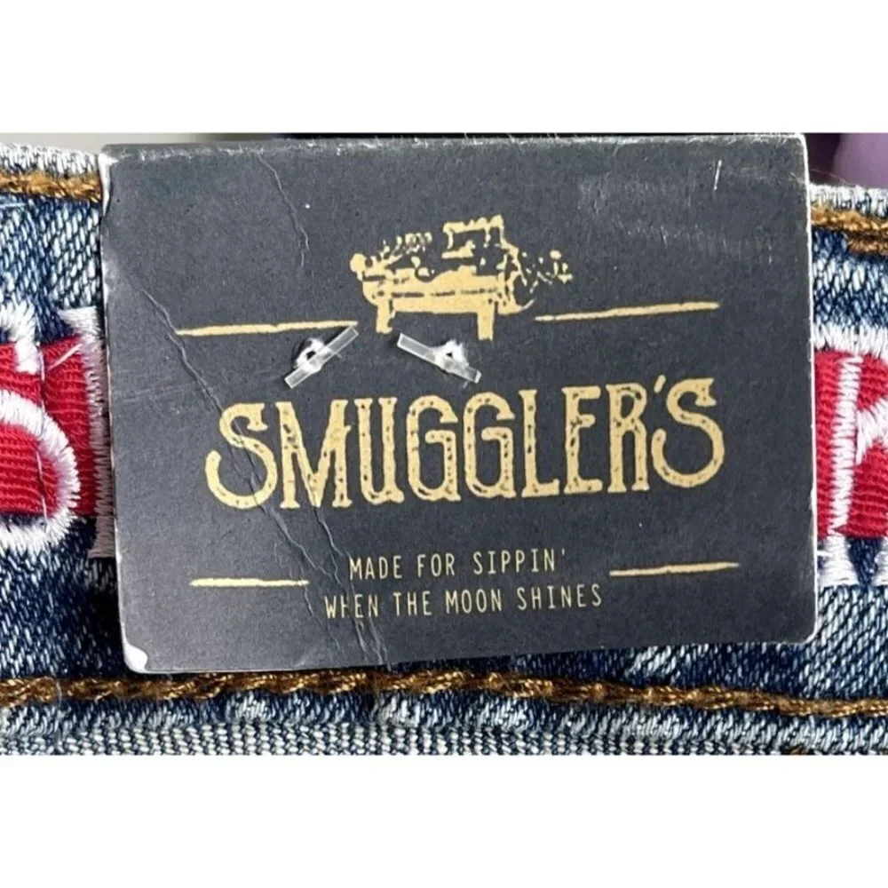 Smuggler's Moon Mens Sz 28 Biker Moto Distressed Ripped Light Wash‎ Jean Shorts